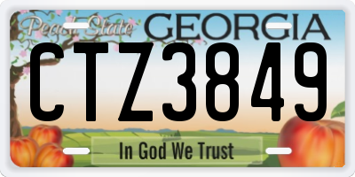 GA license plate CTZ3849