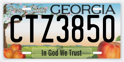 GA license plate CTZ3850