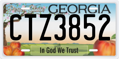 GA license plate CTZ3852