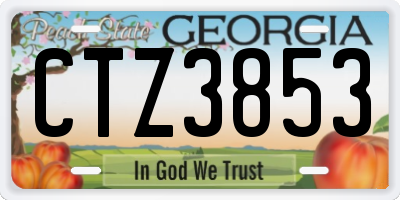 GA license plate CTZ3853