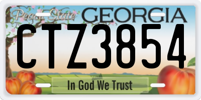 GA license plate CTZ3854