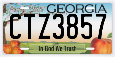 GA license plate CTZ3857
