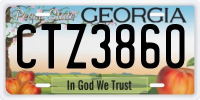 GA license plate CTZ3860