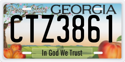GA license plate CTZ3861
