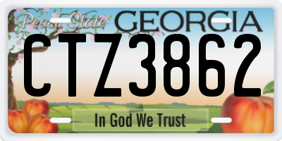 GA license plate CTZ3862