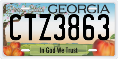 GA license plate CTZ3863