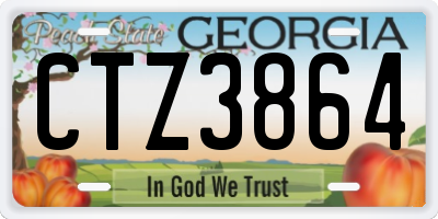 GA license plate CTZ3864