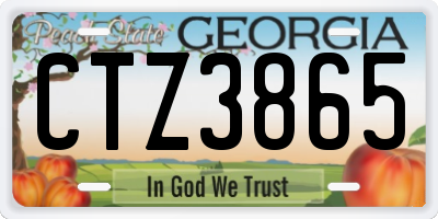GA license plate CTZ3865