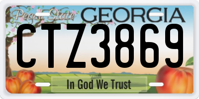 GA license plate CTZ3869
