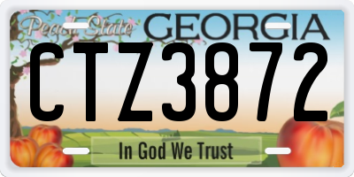 GA license plate CTZ3872