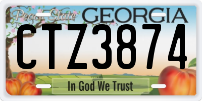 GA license plate CTZ3874