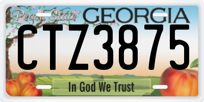 GA license plate CTZ3875