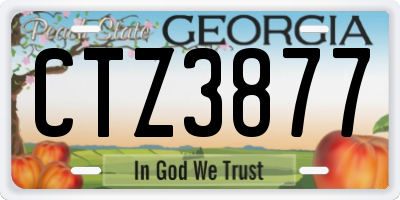 GA license plate CTZ3877