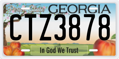 GA license plate CTZ3878