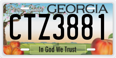 GA license plate CTZ3881