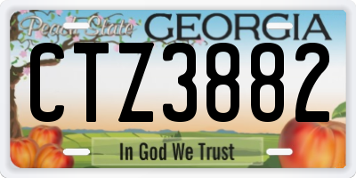 GA license plate CTZ3882