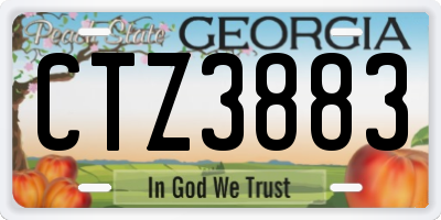 GA license plate CTZ3883