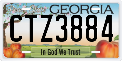 GA license plate CTZ3884