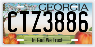 GA license plate CTZ3886