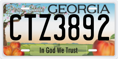 GA license plate CTZ3892