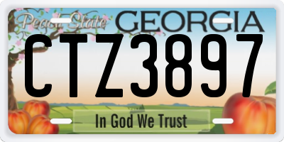 GA license plate CTZ3897