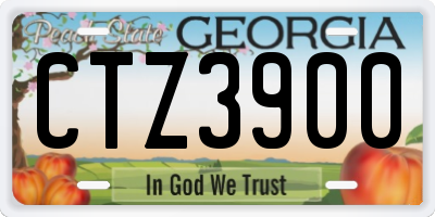 GA license plate CTZ3900