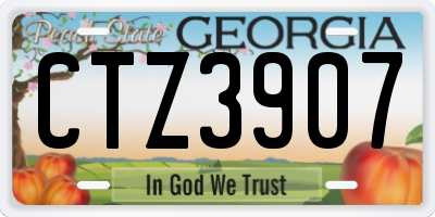 GA license plate CTZ3907