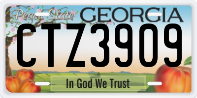GA license plate CTZ3909