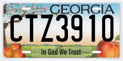 GA license plate CTZ3910