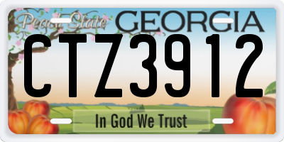 GA license plate CTZ3912