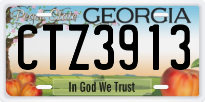 GA license plate CTZ3913