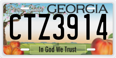 GA license plate CTZ3914