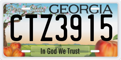 GA license plate CTZ3915