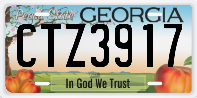 GA license plate CTZ3917