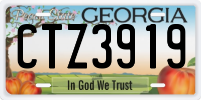GA license plate CTZ3919