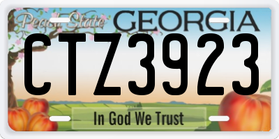 GA license plate CTZ3923