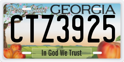 GA license plate CTZ3925