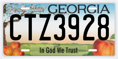 GA license plate CTZ3928