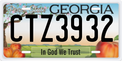 GA license plate CTZ3932