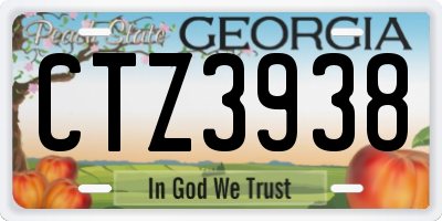 GA license plate CTZ3938