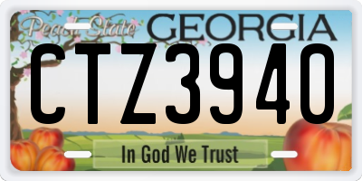 GA license plate CTZ3940
