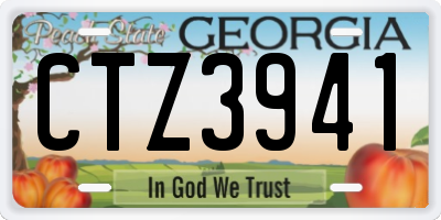 GA license plate CTZ3941