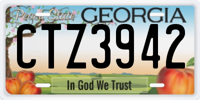 GA license plate CTZ3942