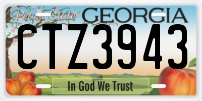 GA license plate CTZ3943