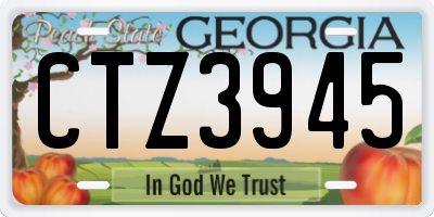 GA license plate CTZ3945
