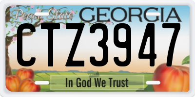 GA license plate CTZ3947