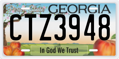 GA license plate CTZ3948