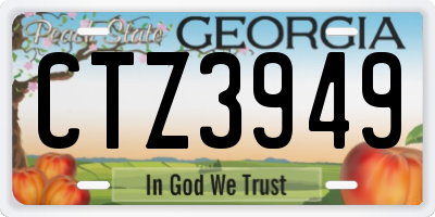 GA license plate CTZ3949