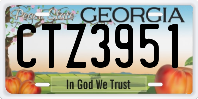GA license plate CTZ3951