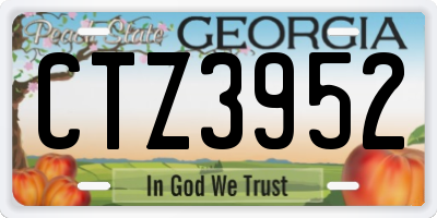 GA license plate CTZ3952